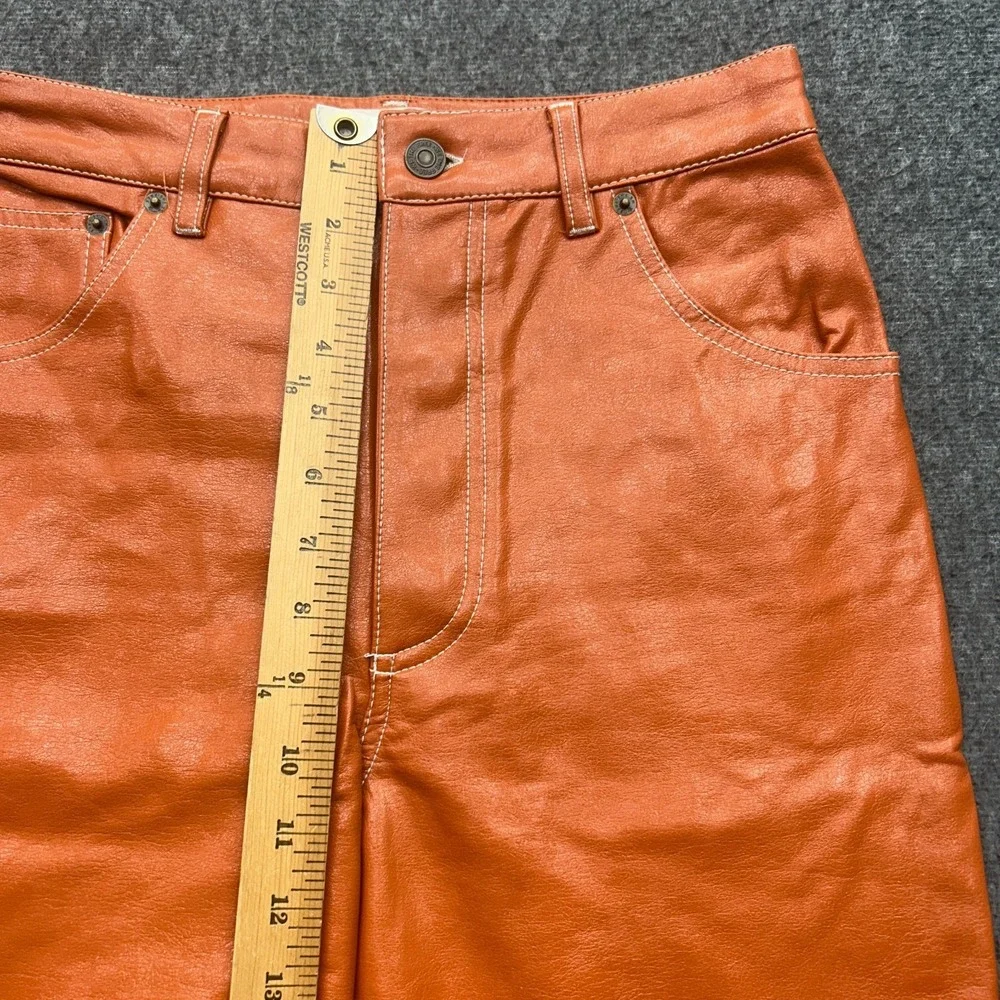 Free People We The Free It Factor Patent Vegan Leather Pants Orange 2 Streetwear